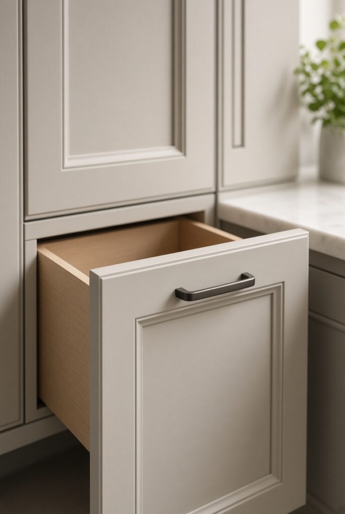 Custom cabinets showing drawer details