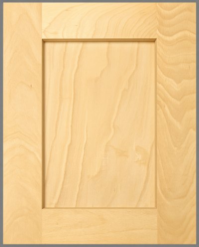 Unfinished maple shaker cabinet door, flat ply center