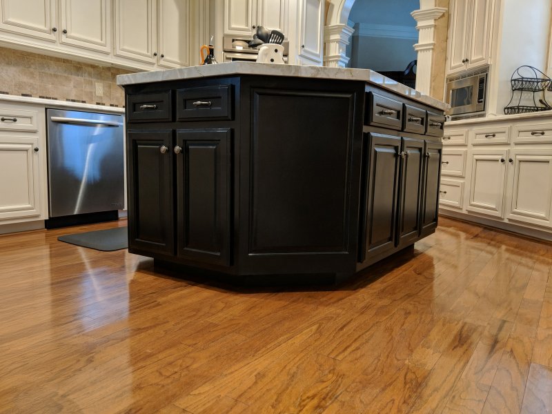Solid maple kitchen island with ebony stain, Spring TX